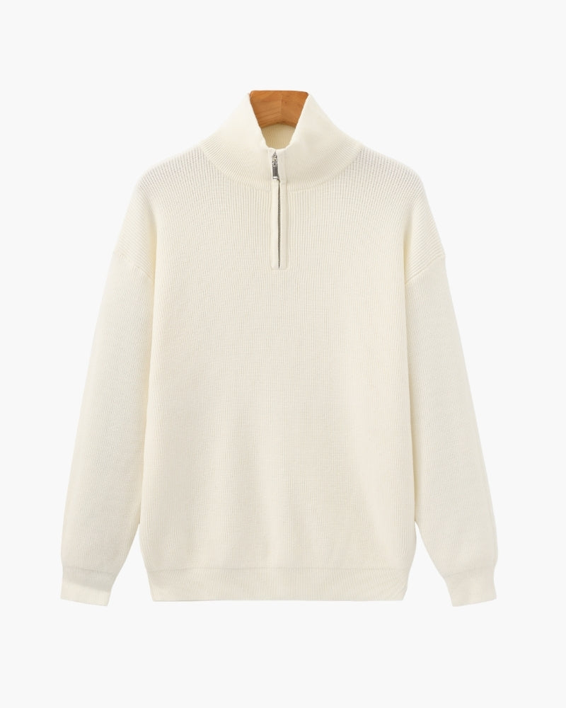 Refined Half-Zip Knit Pullover Sweater