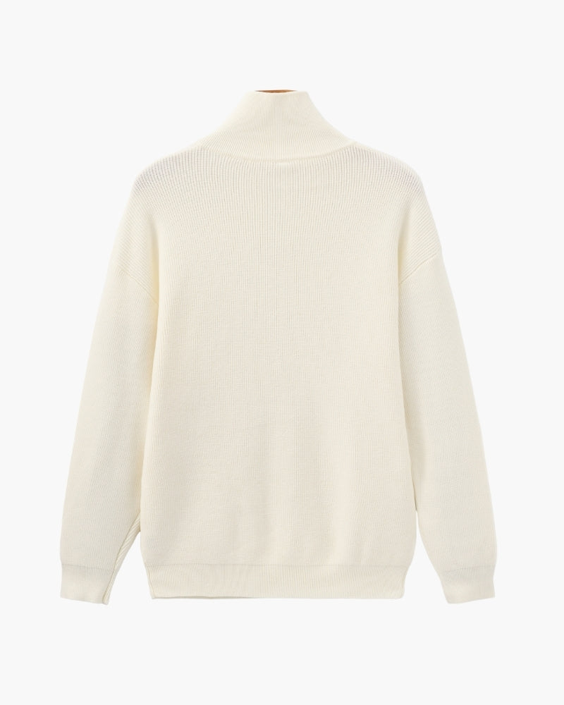 Refined Half-Zip Knit Pullover Sweater