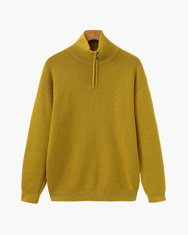 Refined Half-Zip Knit Pullover Sweater