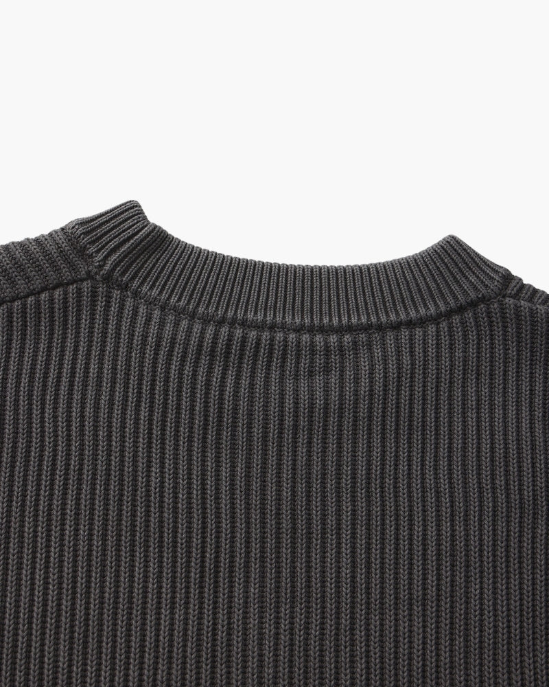 Ribbed Knit Crewneck Sweater