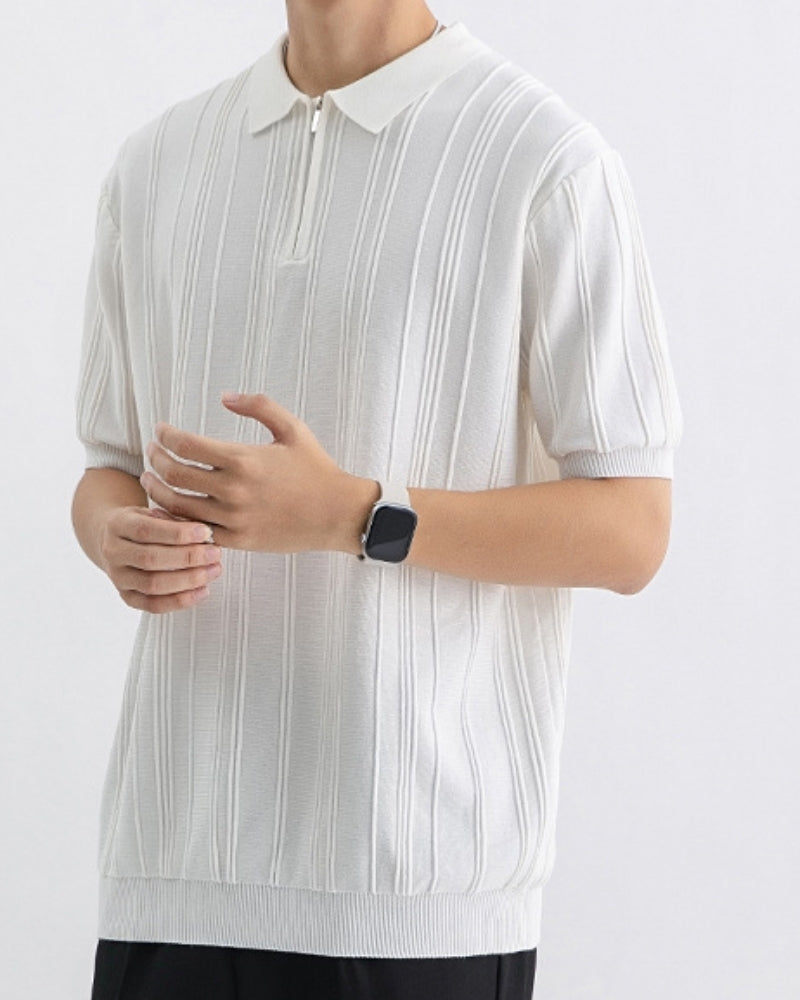 Signature Zip-Up Polo Shirt