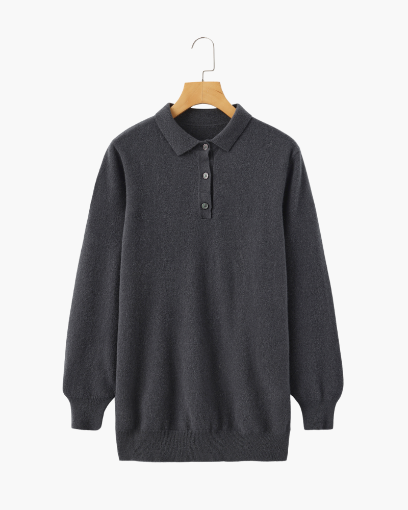 100% Luxurious Cashmere Polo Sweater