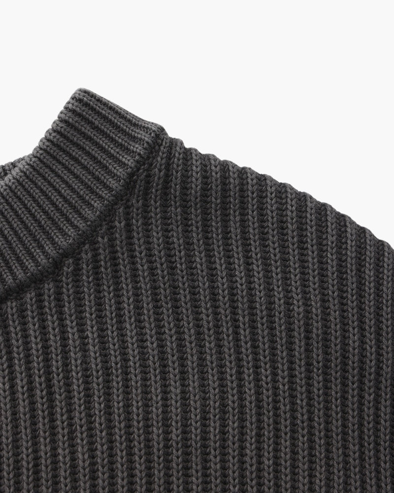 Ribbed Knit Crewneck Sweater