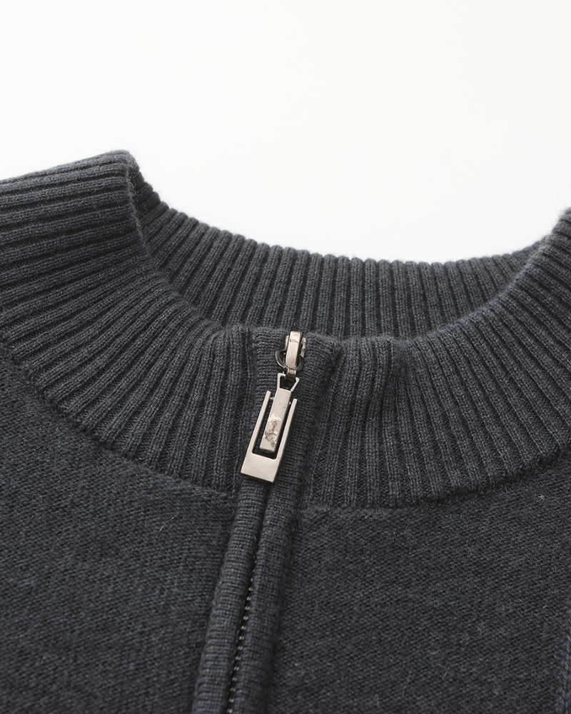 100% Luxurious Cashmere Ribbed Half-Zip Sweater