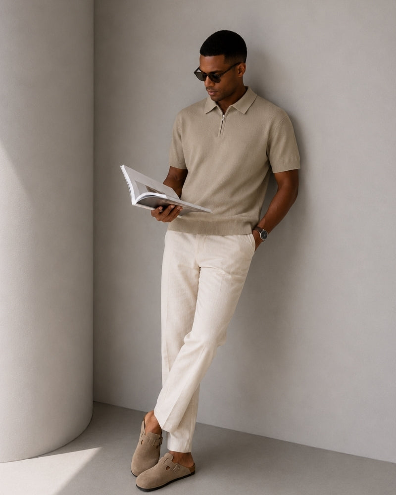 Marbella Classic Zip-Up Polo Shirt