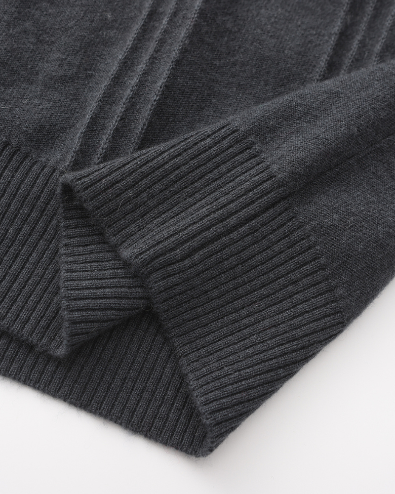 100% Luxurious Cashmere Ribbed Half-Zip Sweater