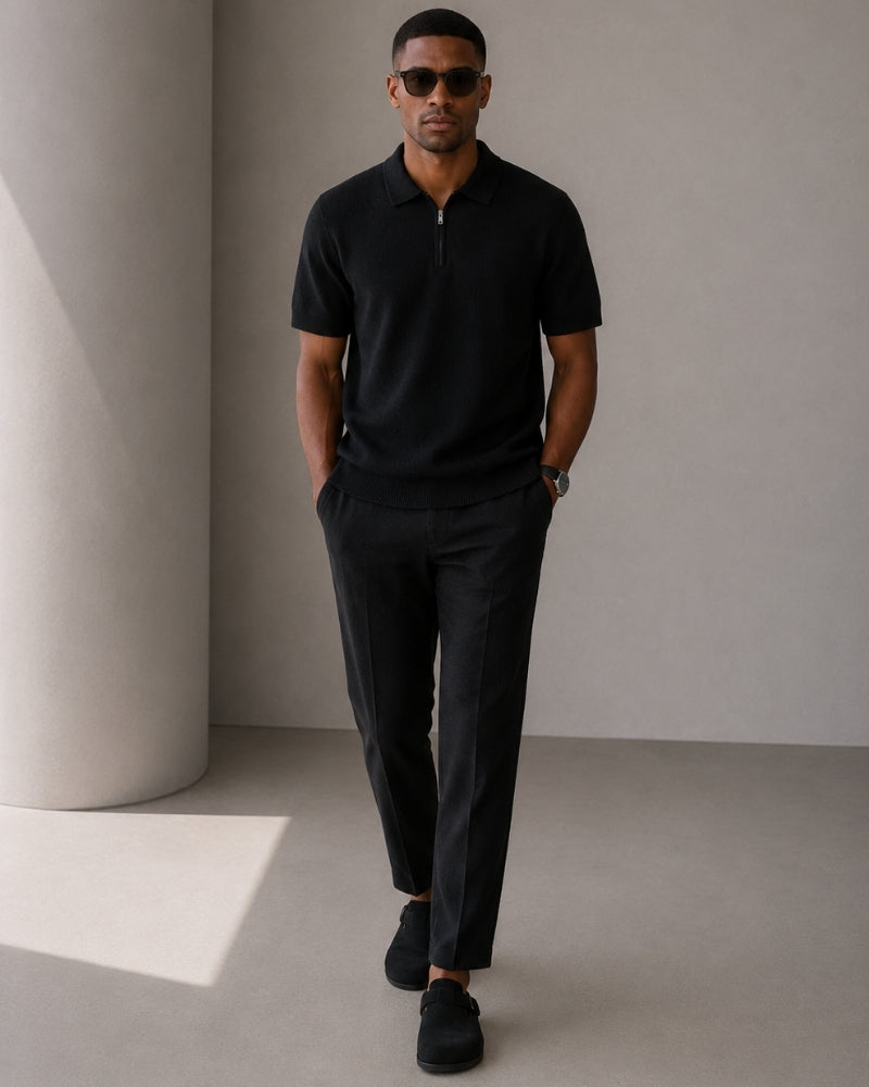 Marbella Classic Zip-Up Polo Shirt