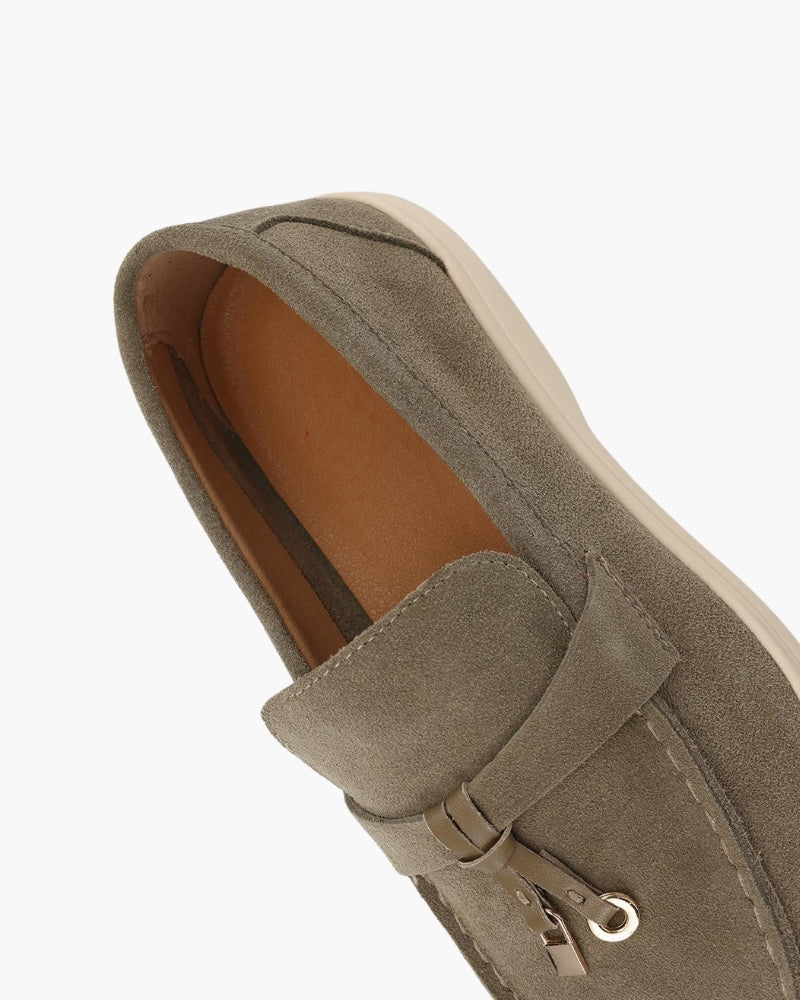 Elegant Old Money Suede Loafers for Women