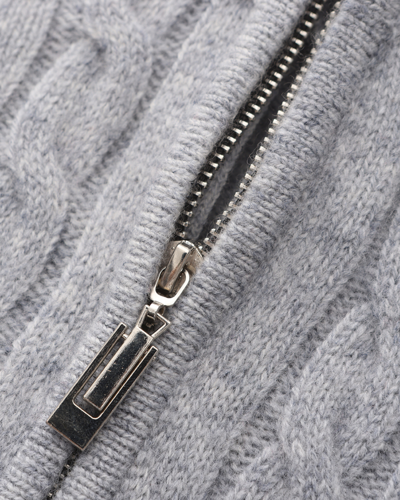 100% Luxurious Cashmere Woven Half-Zip Sweater