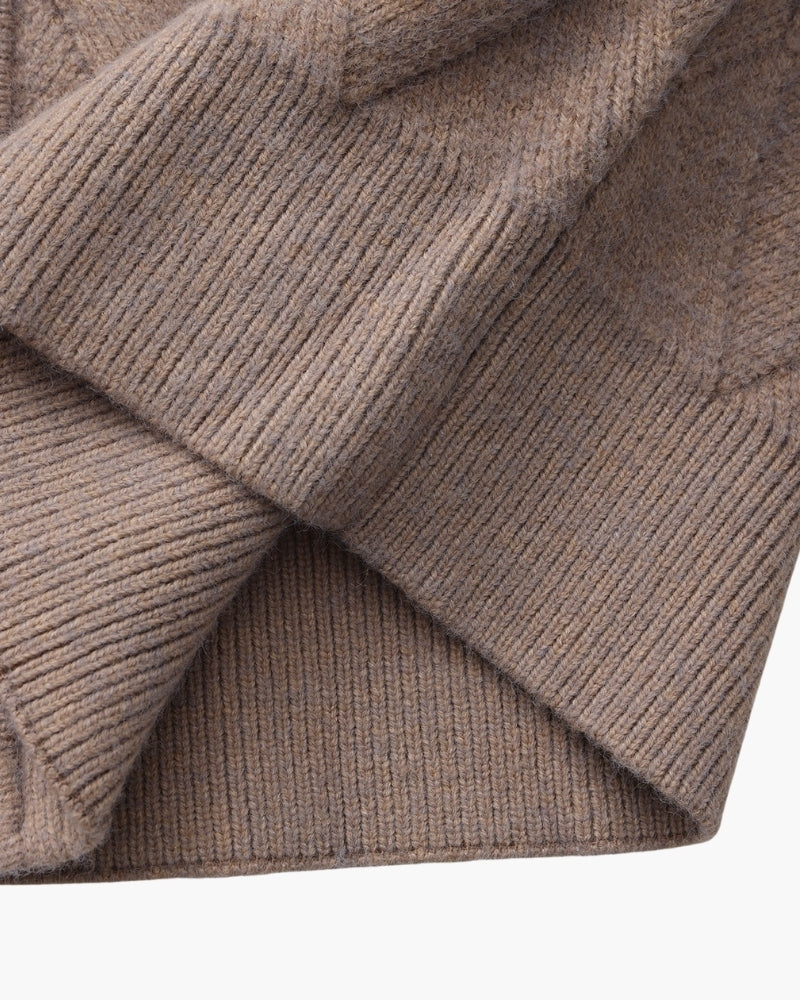 Heritage Diamond-Knit Zip-Up Cardigan