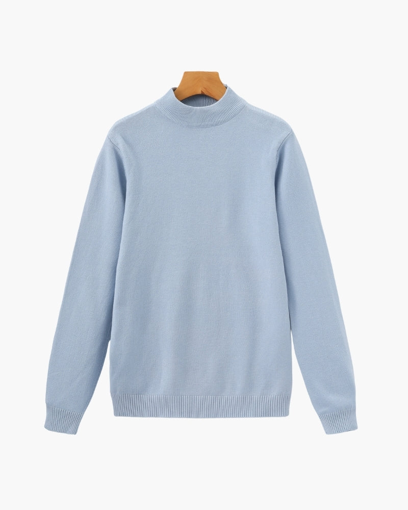 Cozy Essential Ribbed Mock-Neck Sweater