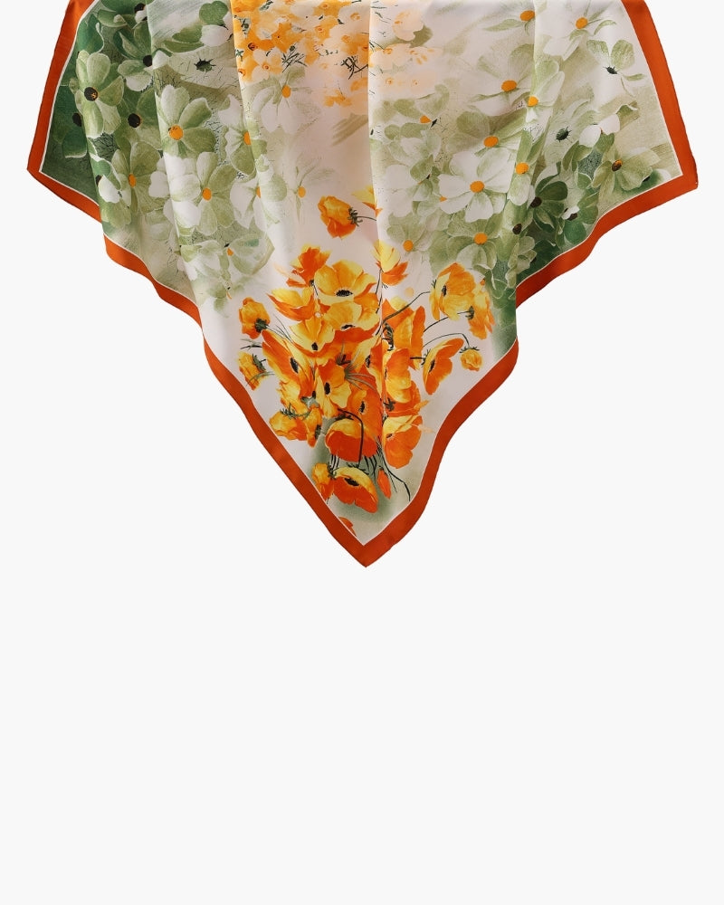 Vintage Old-Money Impressionist Garden Scarf
