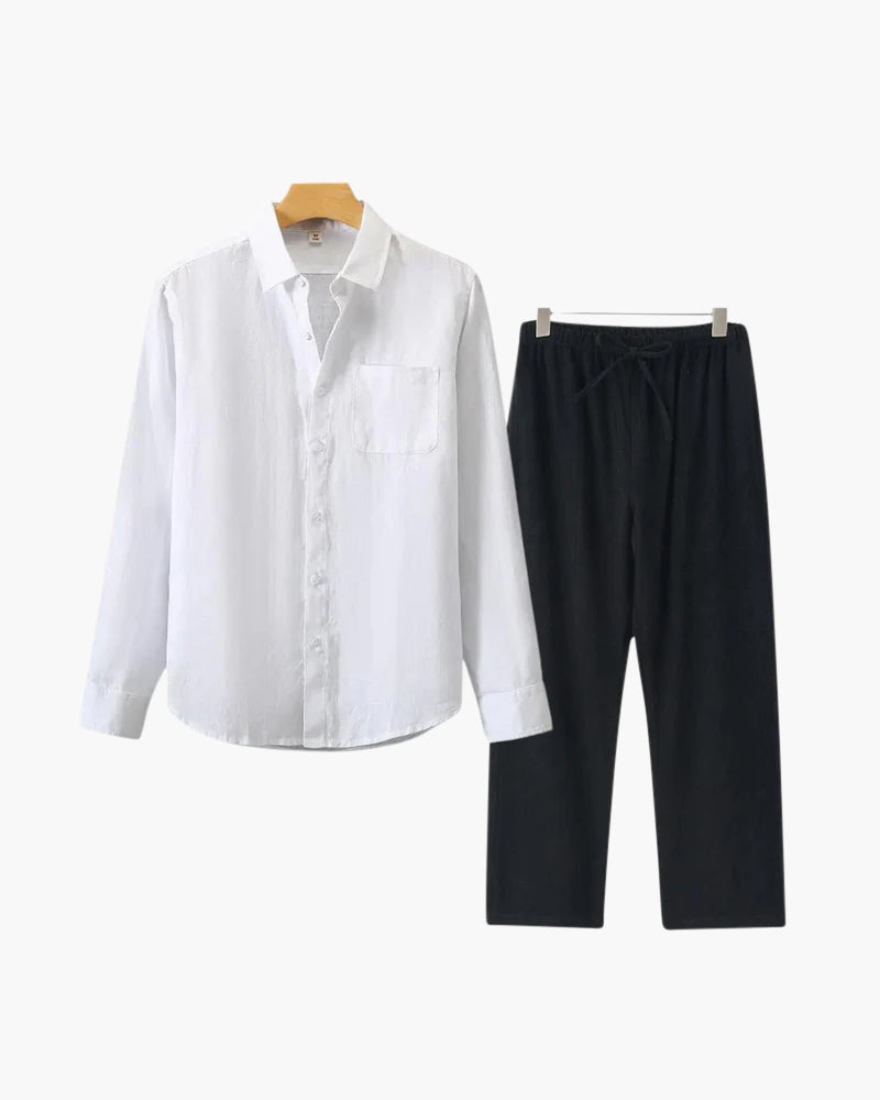 Old Money Linen Long-Sleeve Combo