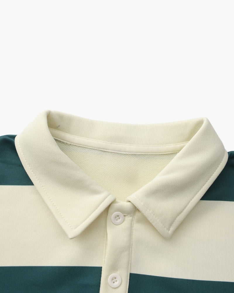 Vintage Striped Rugby Polo Shirt