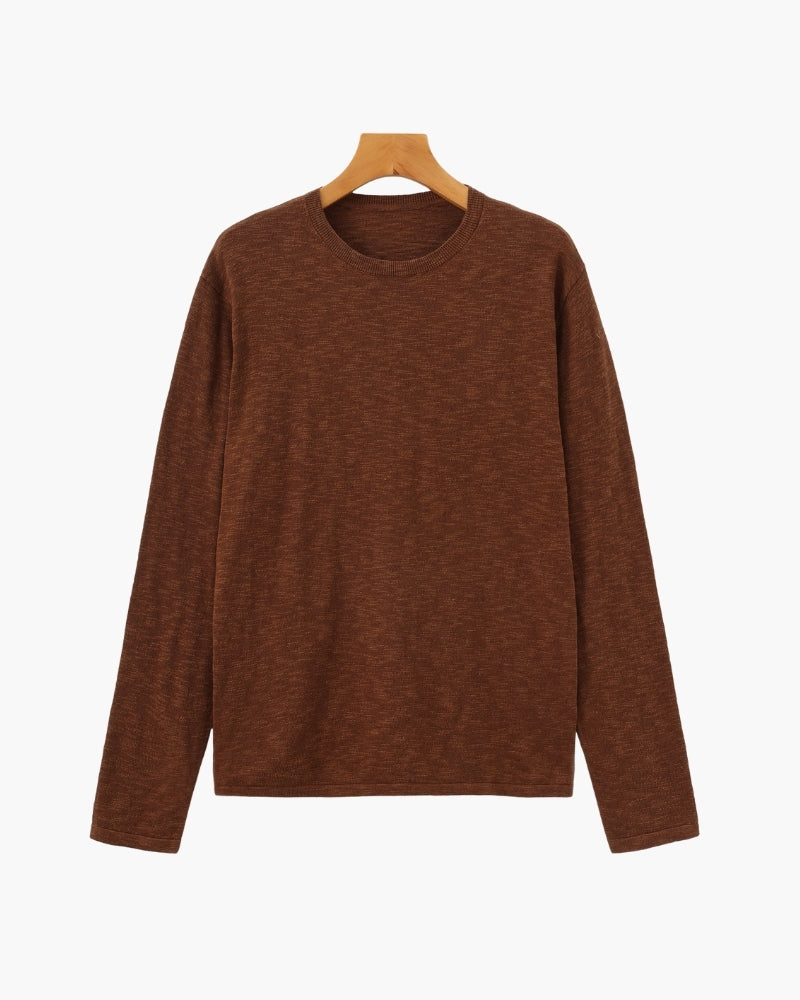 Essential Linen-Cotton Crewneck Top