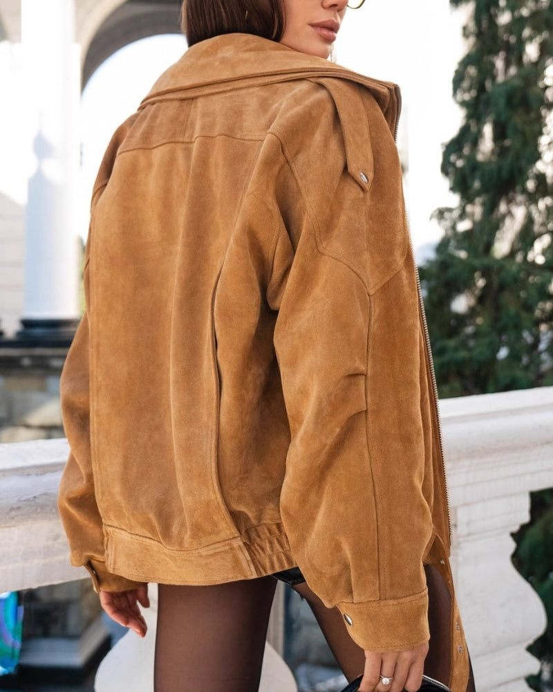 Vintage Suede Draped Jacket