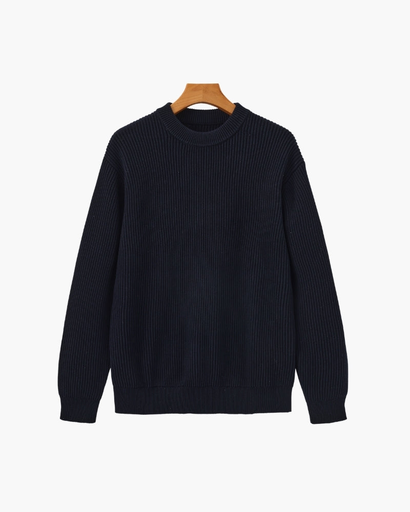 Ribbed Knit Crewneck Sweater