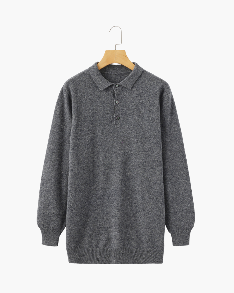 100% Luxurious Cashmere Polo Sweater