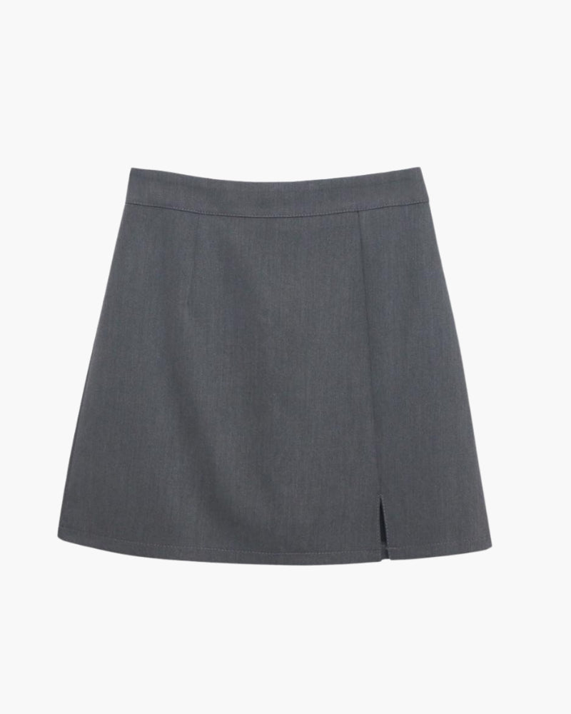 Oxford Mini Straight-Cut Dress Pants