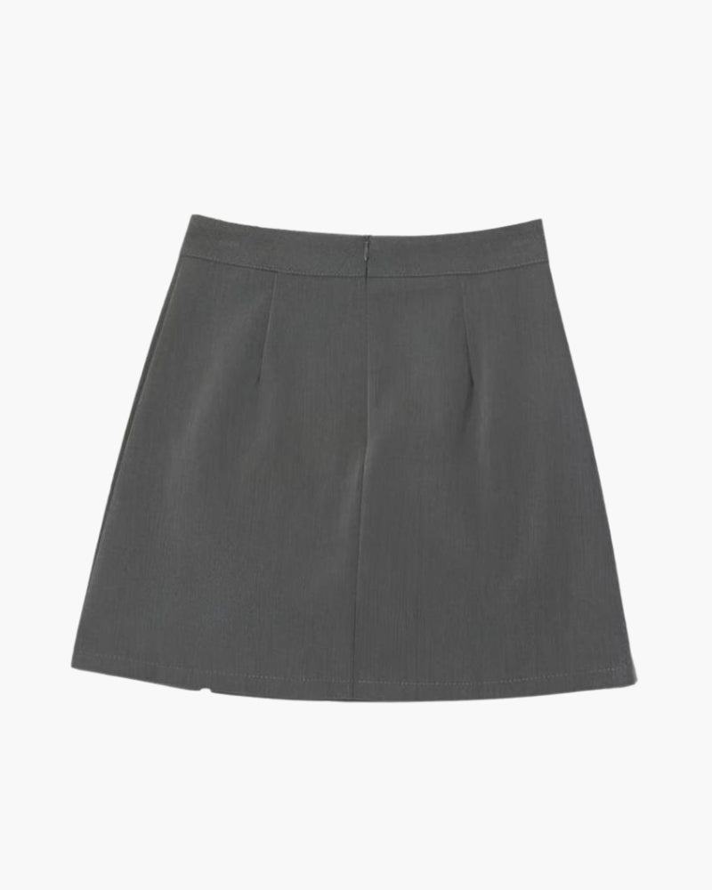 Oxford Mini Straight-Cut Dress Pants