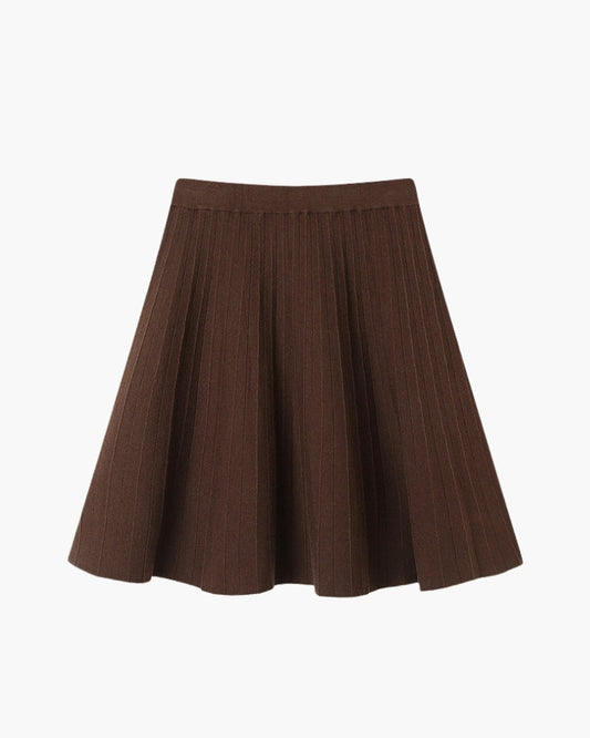 Oxford Pleated Wool Mini Skirt
