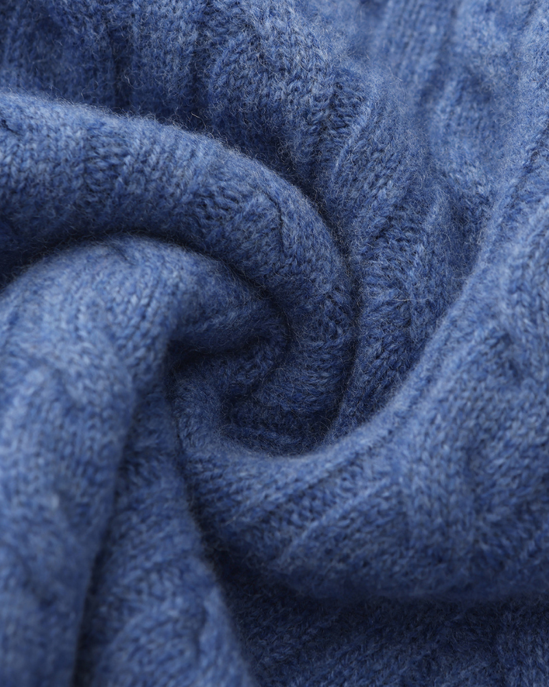 100% Luxurious Cashmere Woven Half-Zip Sweater