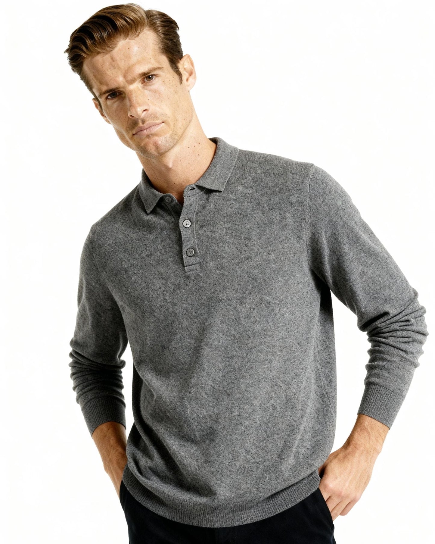 100% Luxurious Cashmere Polo Sweater