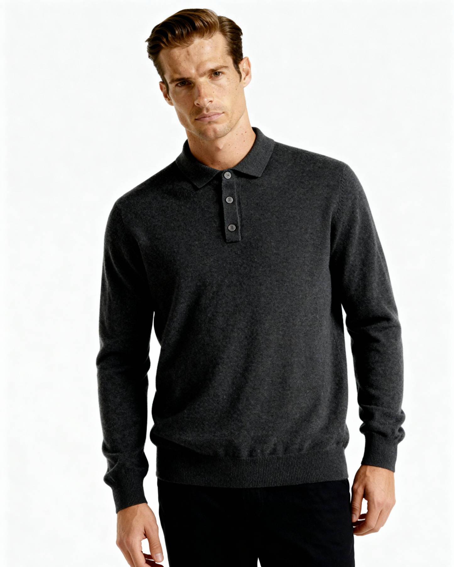 100% Luxurious Cashmere Polo Sweater