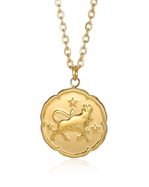 Elegant Gold Zodiac Sign Necklace