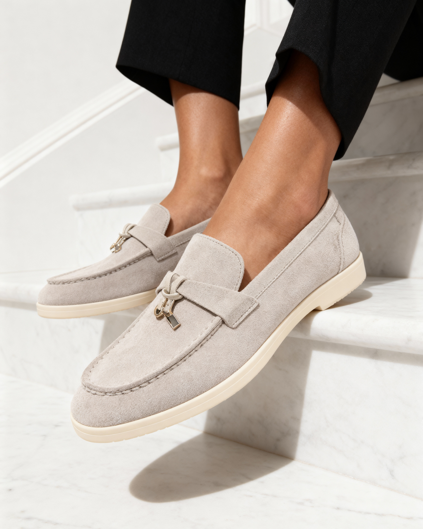 Elegant Old Money Suede Loafers for Women