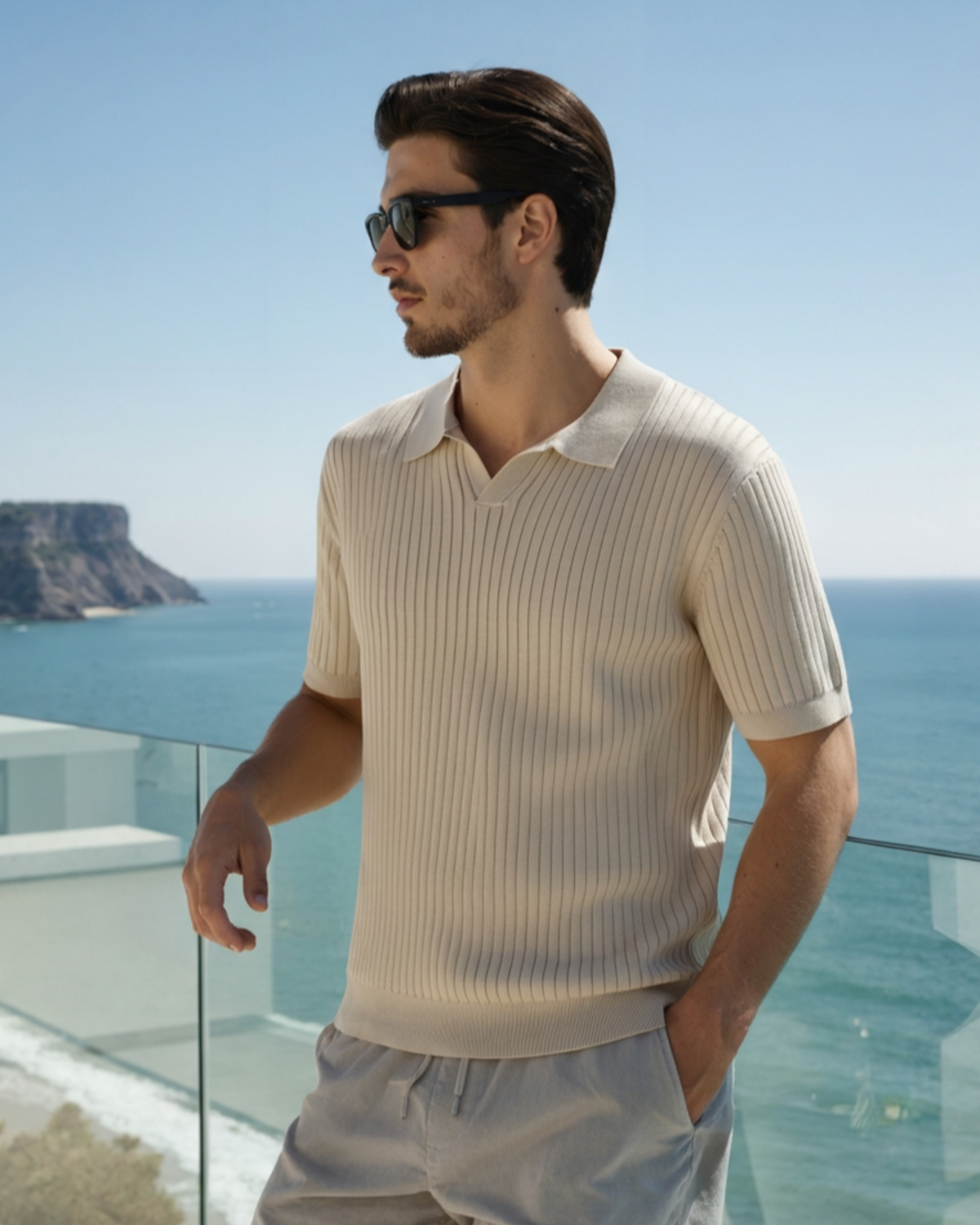 Premium Textured Ribbed Polo Shirt